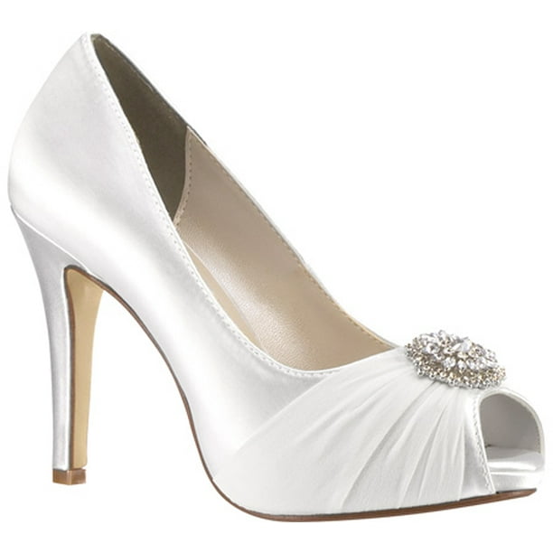 Details about   Touch Ups Women`s Dot Pump,White Satin,8 W US